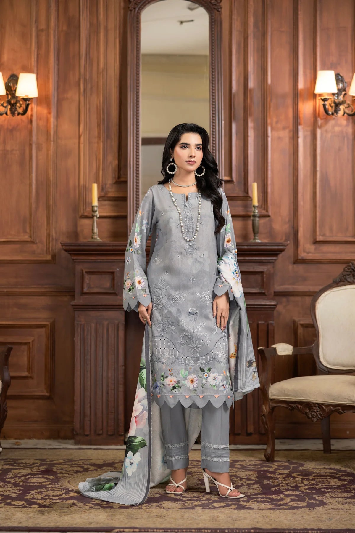 AZURA Karandi Embroidery Vol-05 | 3 Piece Unstitched Karandi Suit