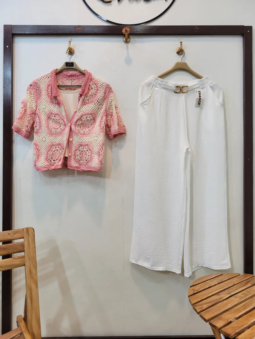 The Crochet Classic Coord (Pink White)