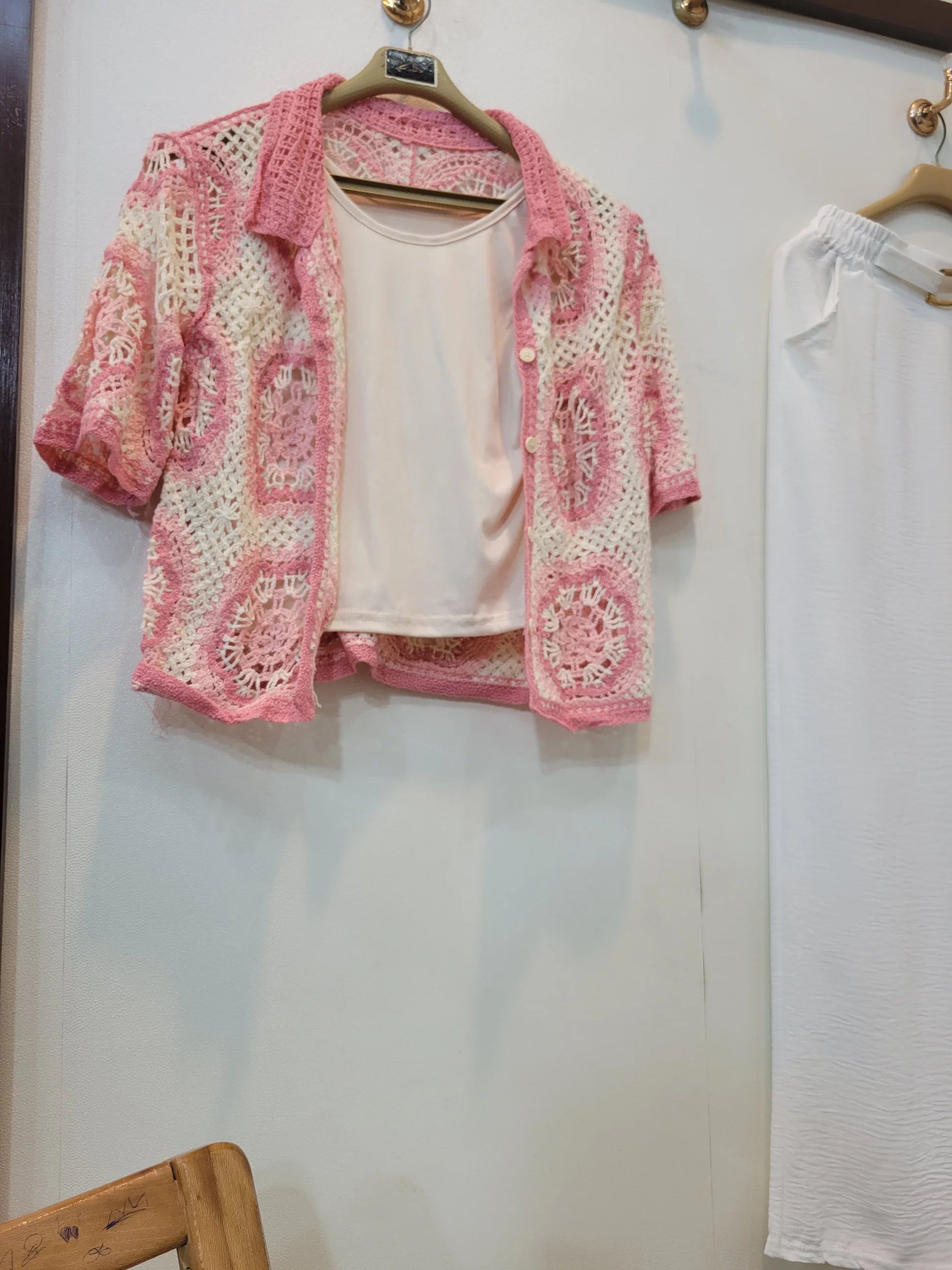 The Crochet Classic Coord (Pink White)