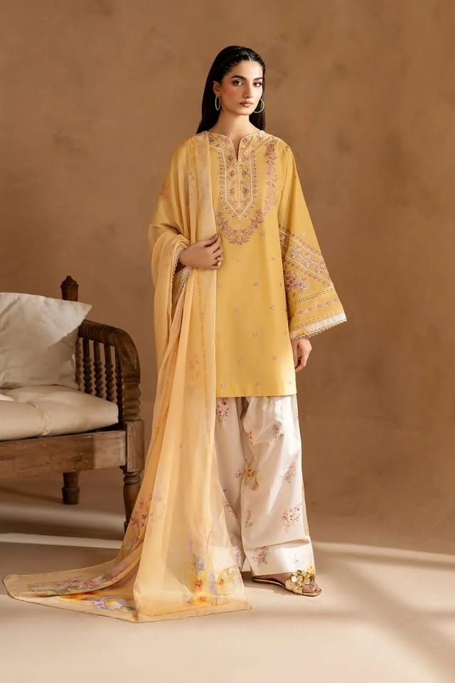 Cotton Lawn Embroidery 3pc