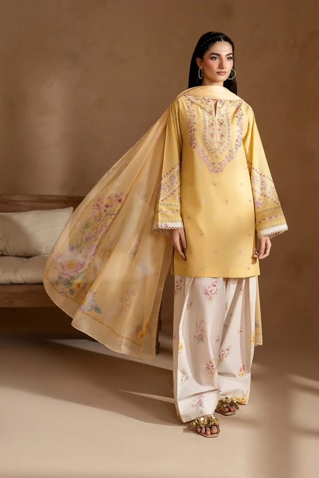 Cotton Lawn Embroidery 3pc