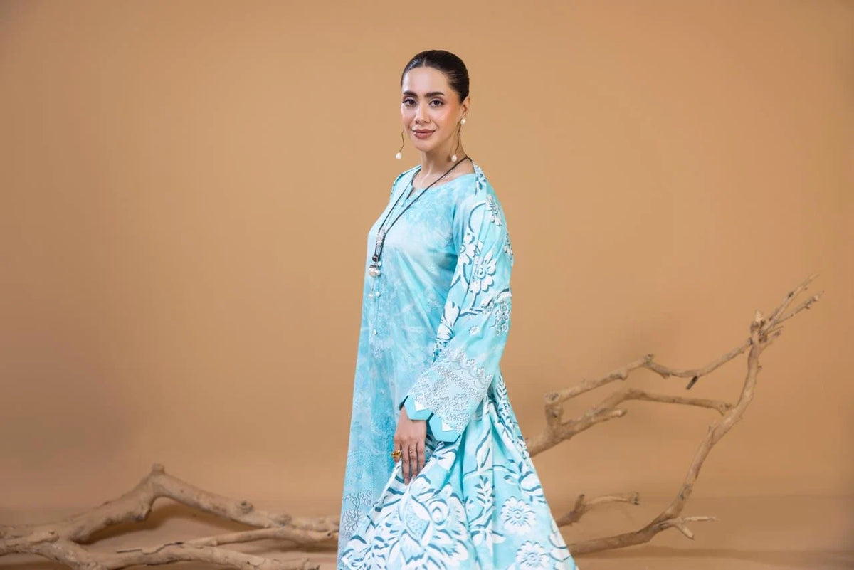 UNSTITCHED EMBROIDERED KARANDI SUIT