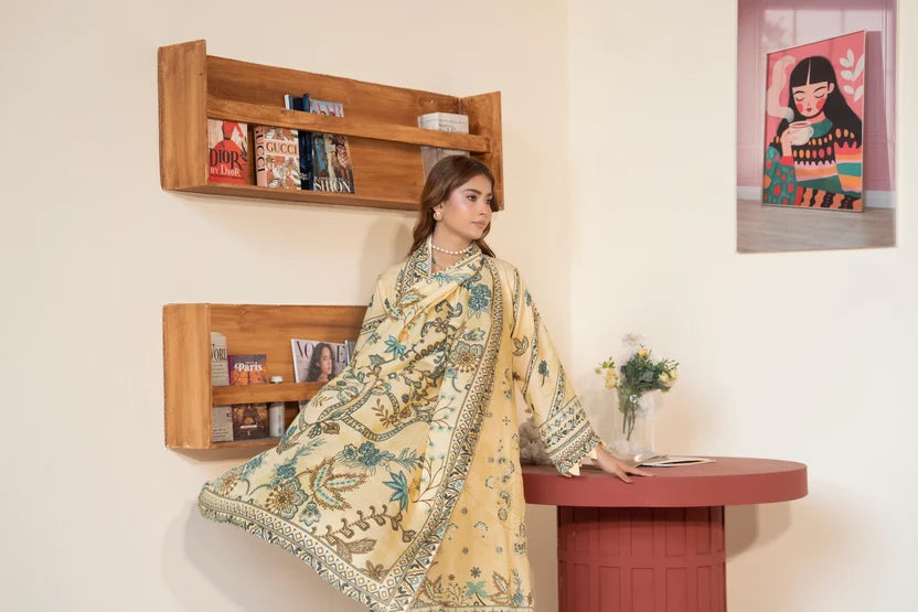 Karandi Embroidery 3 Piece Unstitched Karandi Suit