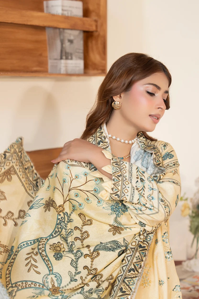 Karandi Embroidery 3 Piece Unstitched Karandi Suit