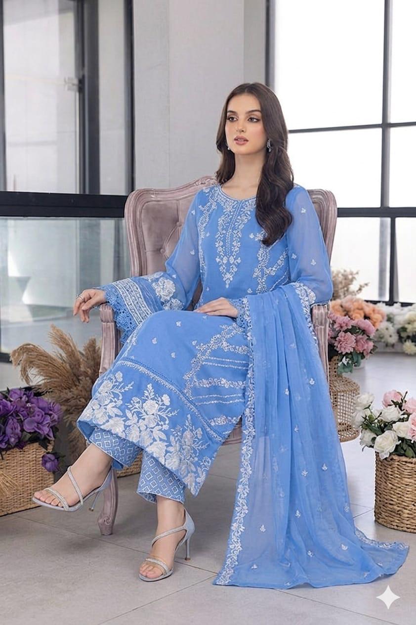 AZURE lawn embroidered luxury unstitched 3pc