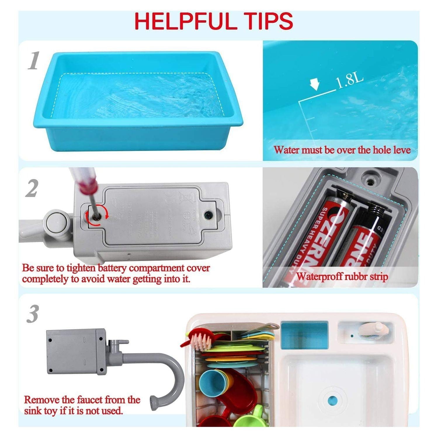Frozen Children Kitchen Dish Washing Sink Set