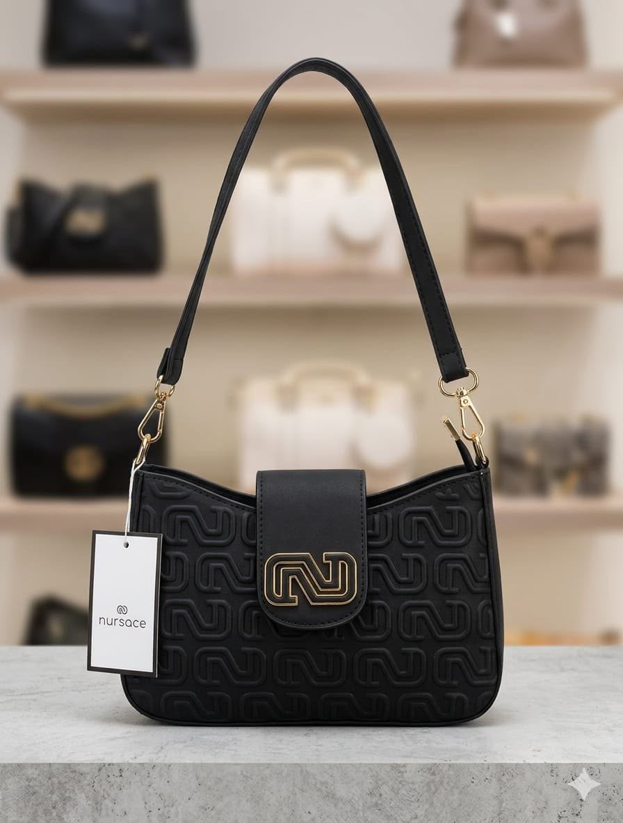 Nursace Embossed Logo Shoulder & Crossbody Bag
