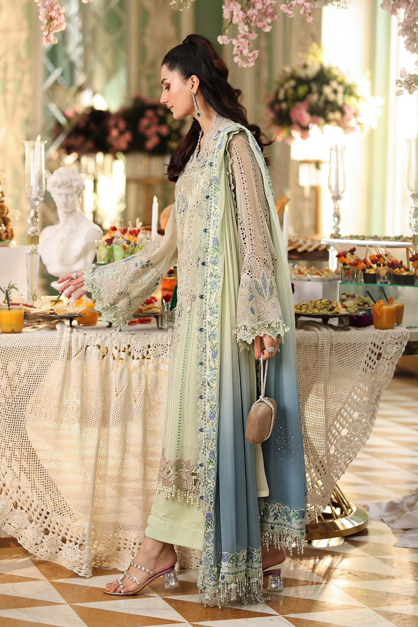 MARIA.B HEAVY EMBROIDERED CHIFFON EMBELLISHED WITH ADDAWORK