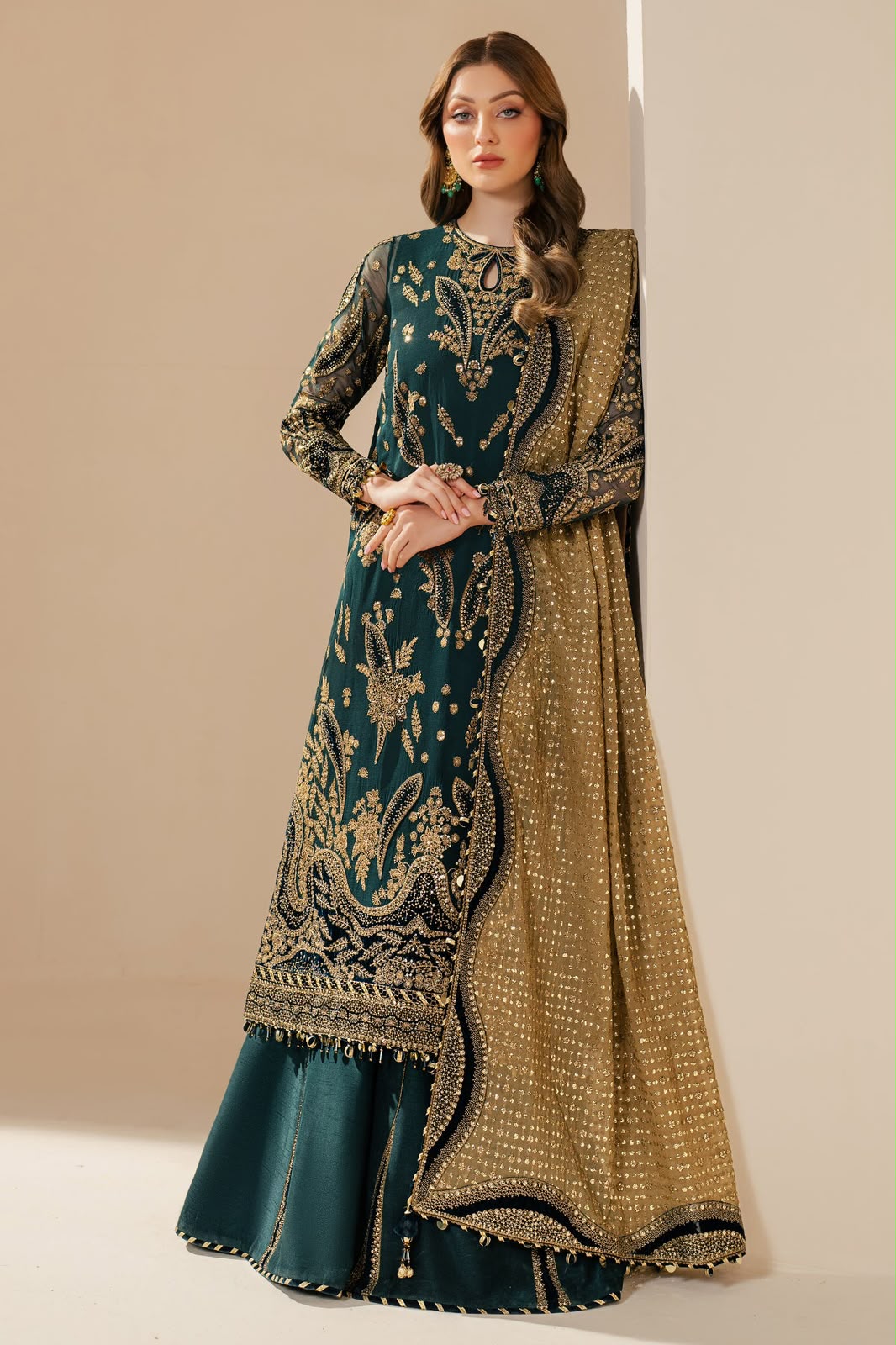 JAZMIN HEAVY EMBROIDERED CHIFFON