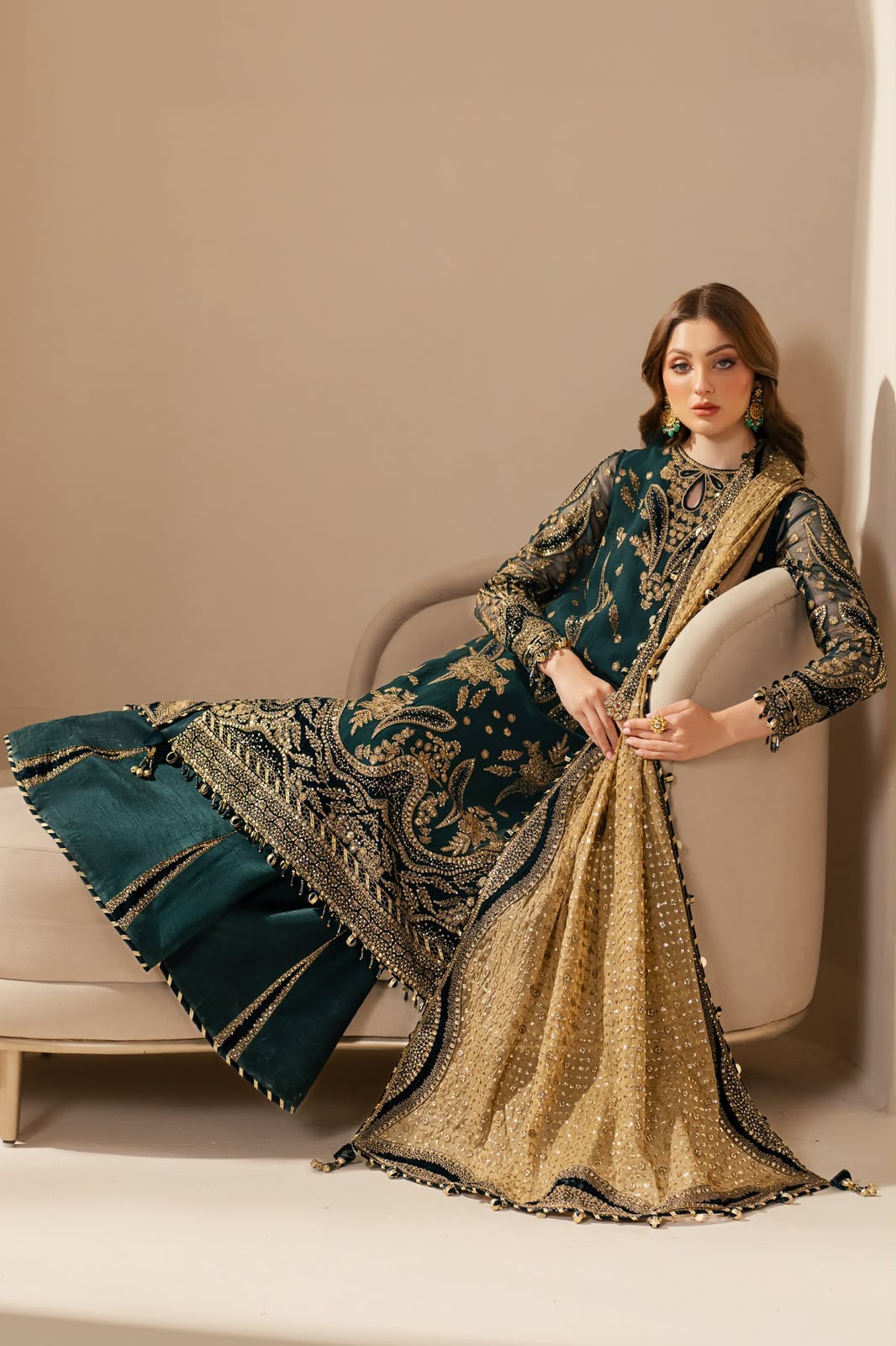 JAZMIN HEAVY EMBROIDERED CHIFFON