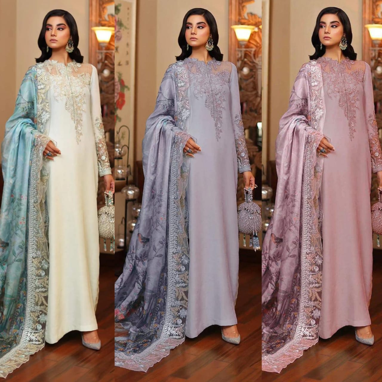 AZURE Shamooz Silk Embroidered