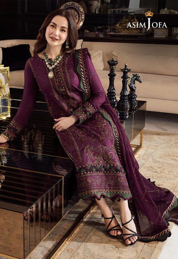 ASIM JOFA Chiifon Fully Heavy Embroidered Spengle Work
