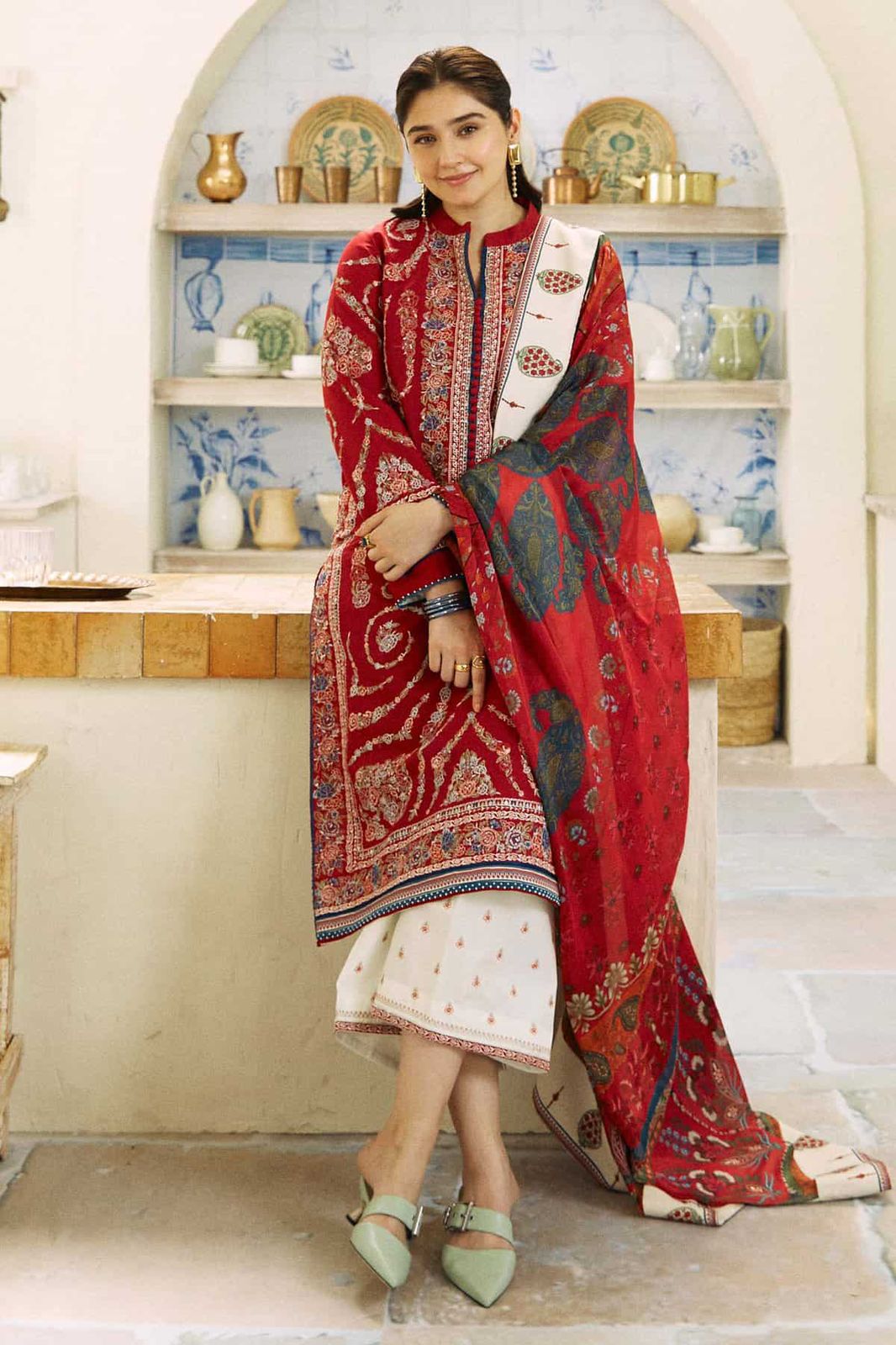 ZARA-SHAHJAHAN Dhanak Embroidered