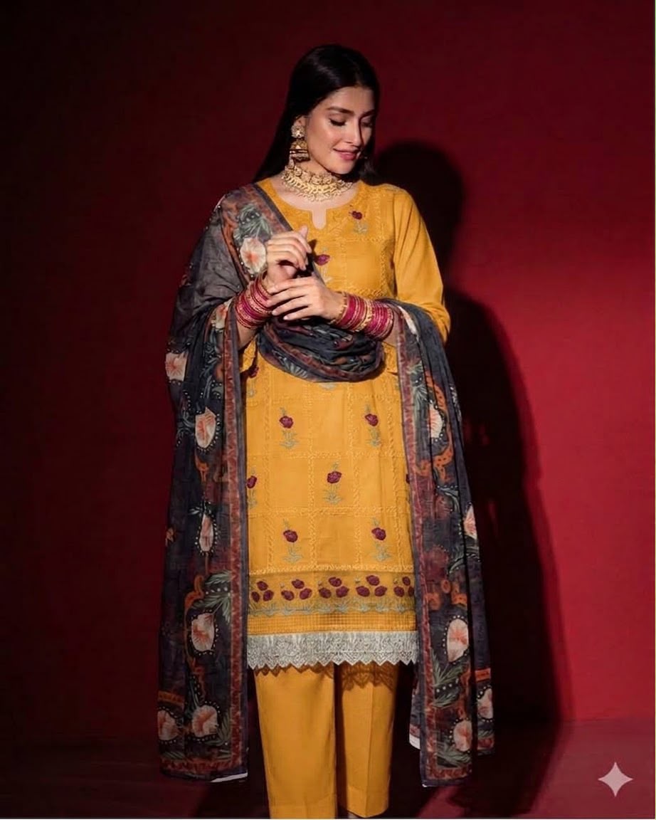 LAAM Chikankari Embroidered Lawn Unstitced 3pc