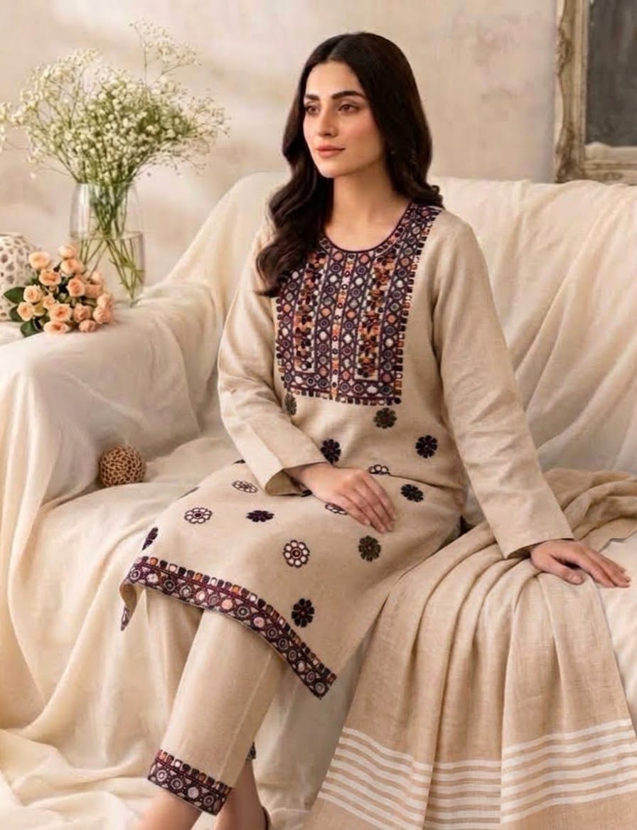 MULTANI KHADDI KHADDAR EMBROIDERED UNSTITCHED 3pc