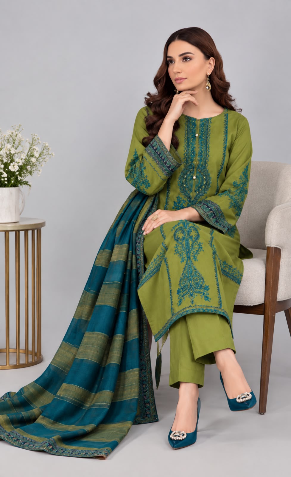 ZARA-SHAJAHAN Dhanak Embroidered Hit Code Unstiched 3pc
