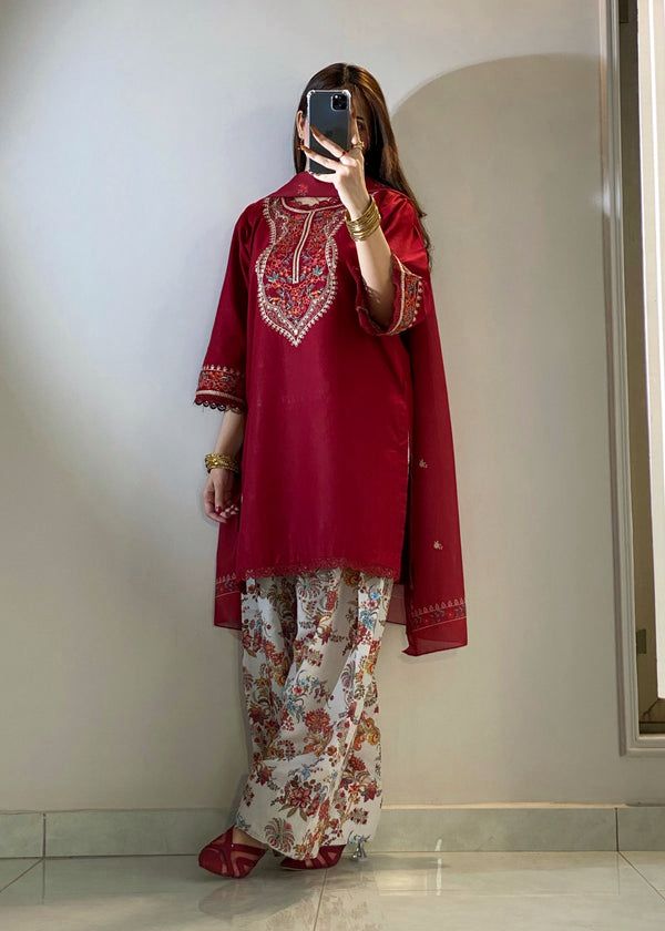 Silk Embroidered Luxury Unstitched 2pc