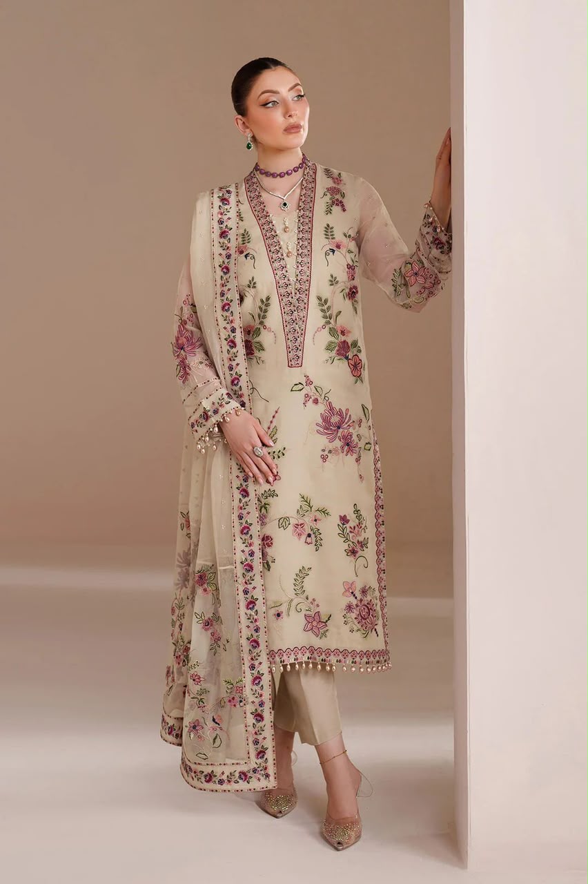 HEAVY EMBROIDERED CHIFFON