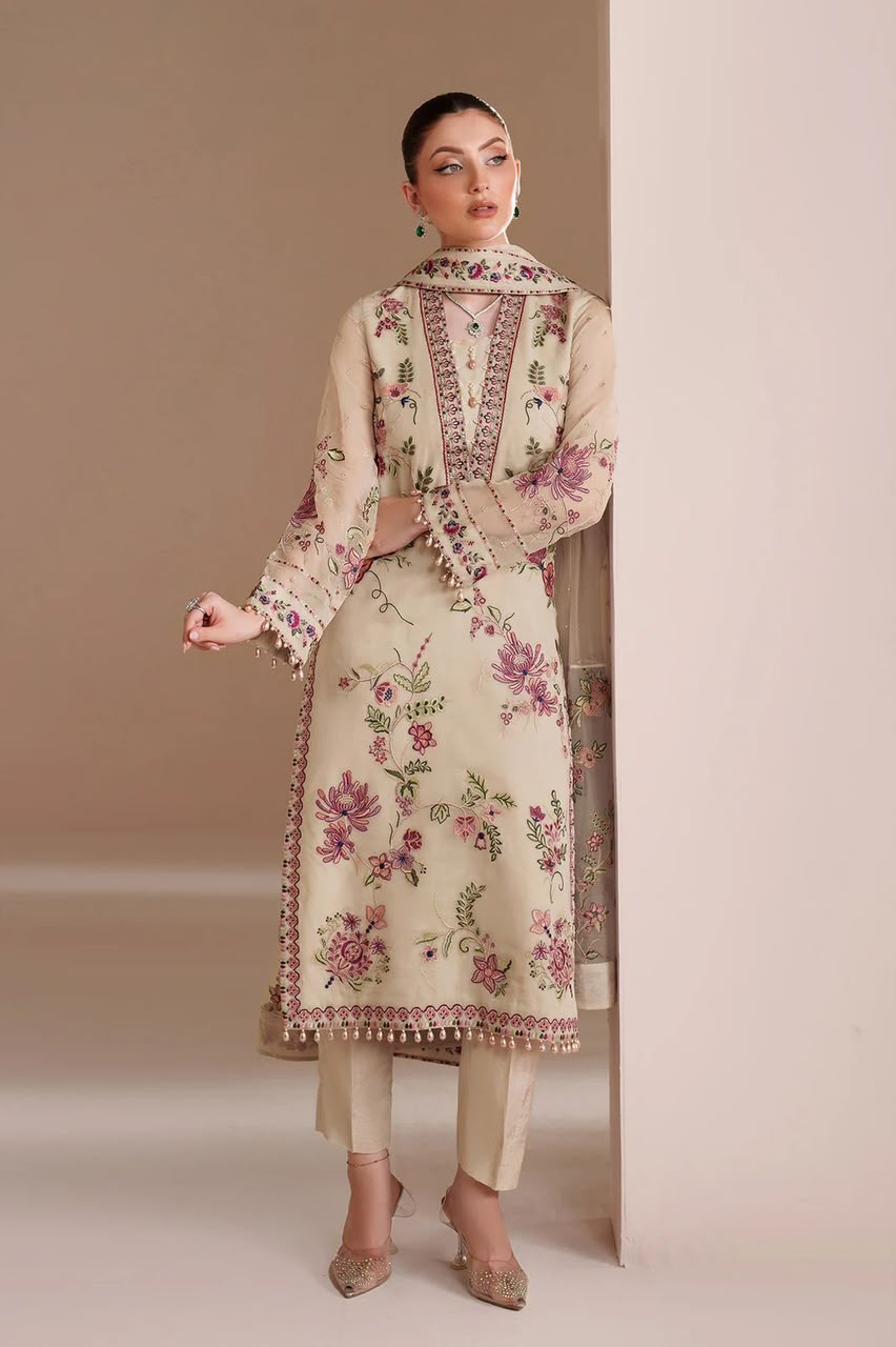 HEAVY EMBROIDERED CHIFFON