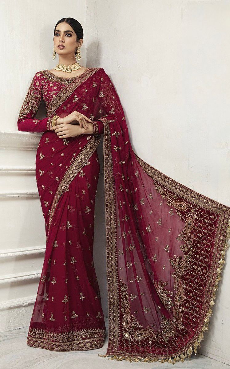 Heavy Embrorideryb Saree Wedding Collection