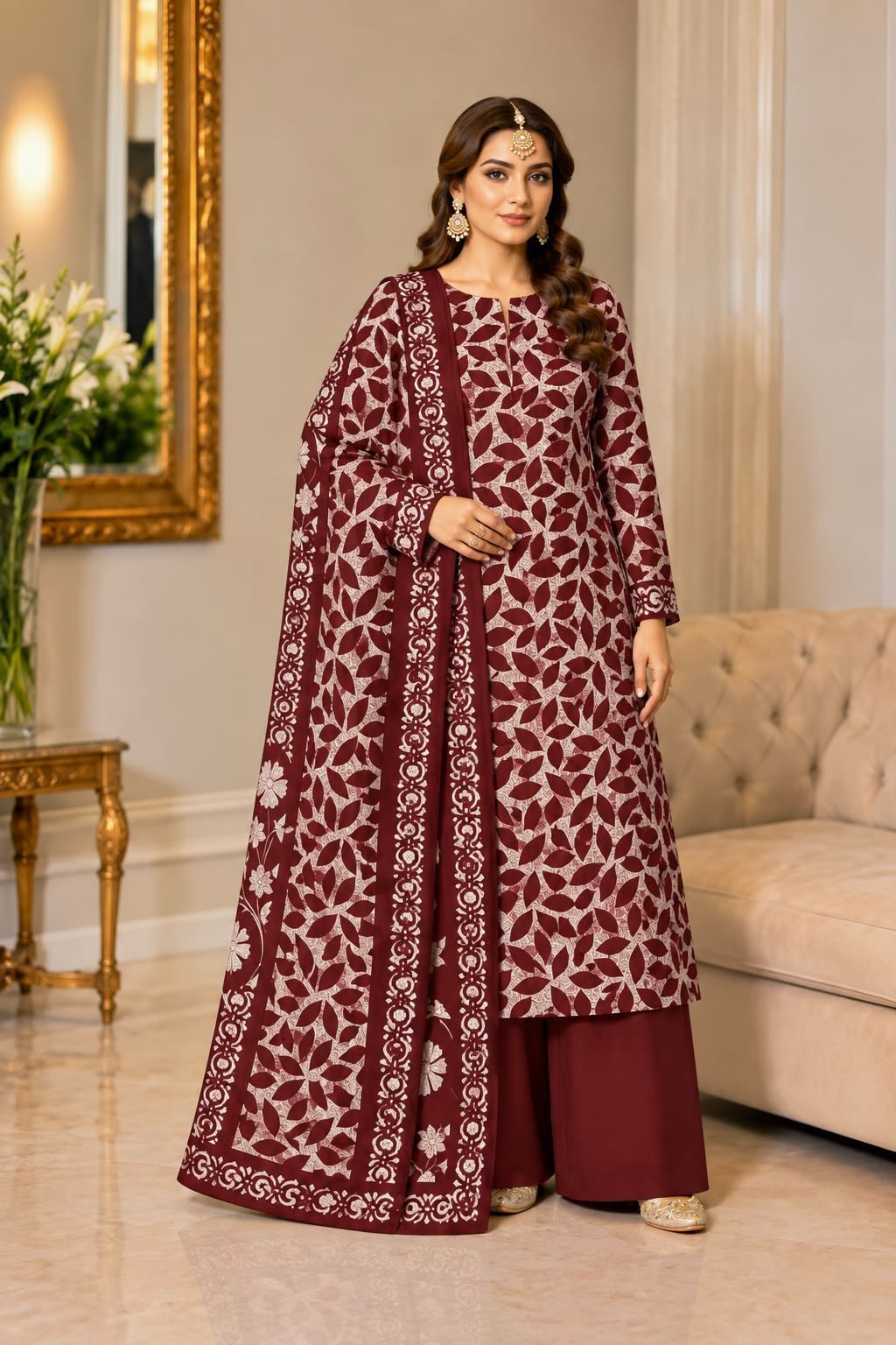 DHANAK PRINTED HIT CODE UNSTICHED 3pc