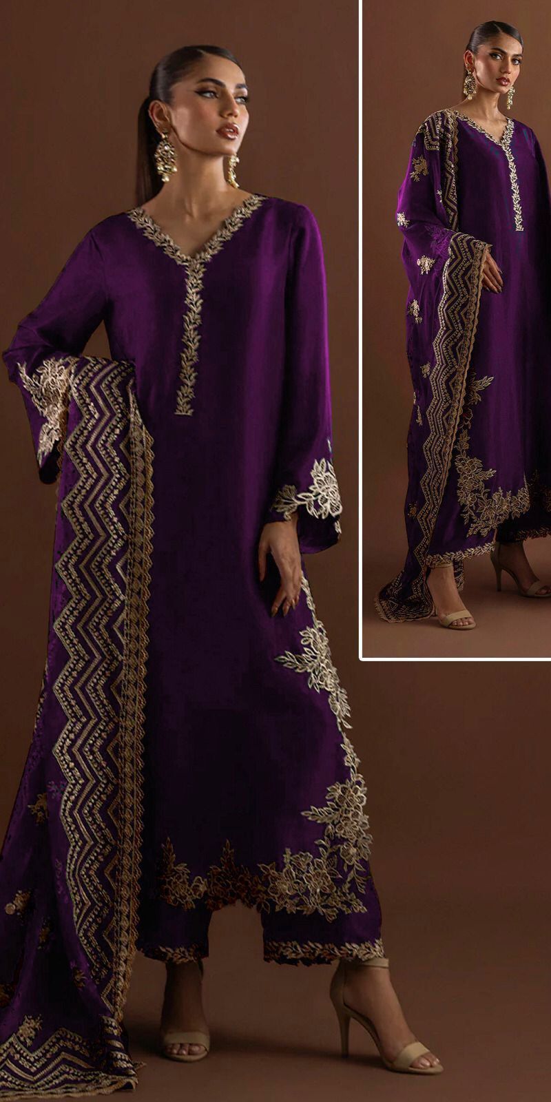 ZAINAB CHOTANI silk embroidered hand work