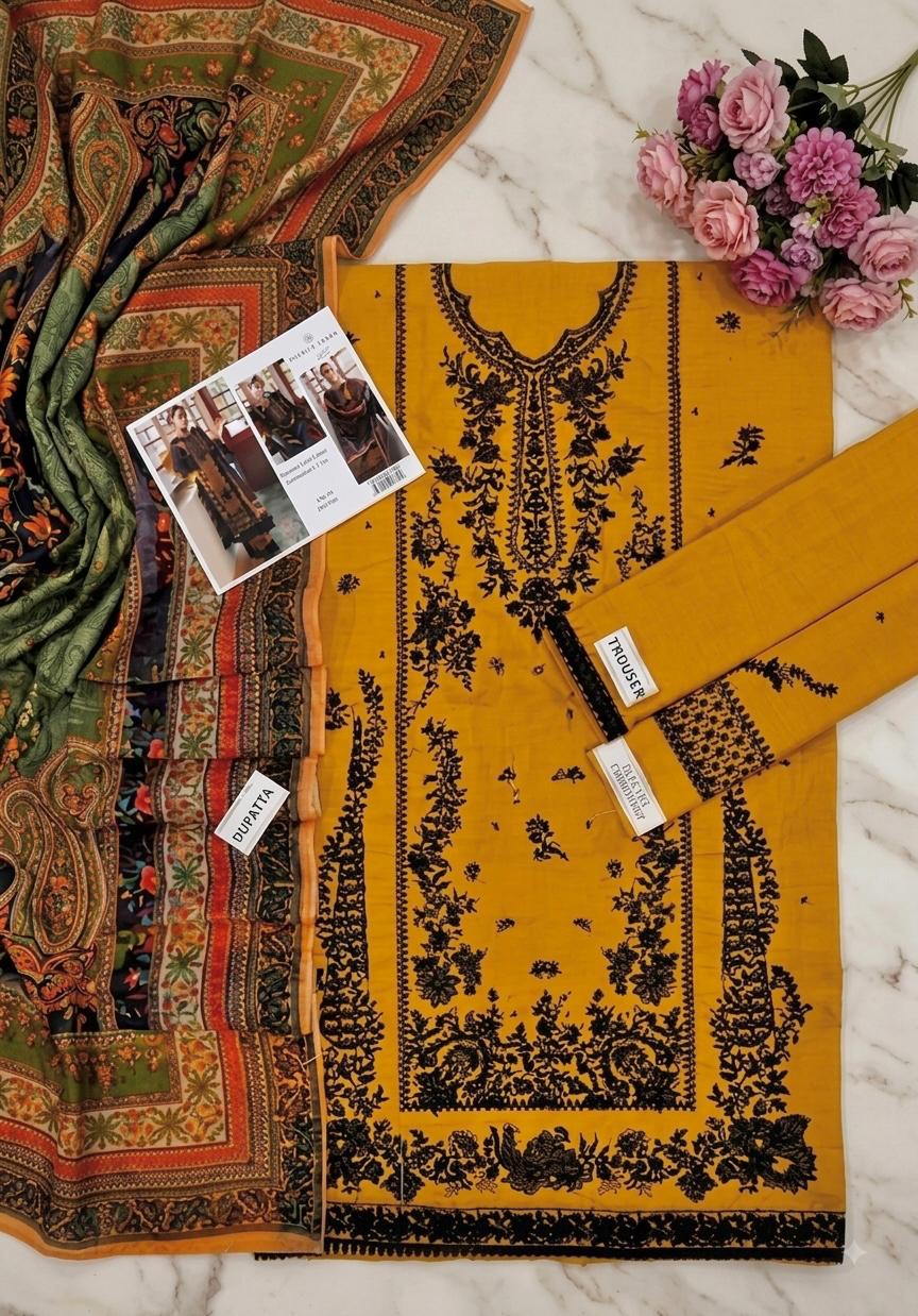 HUSSAIN REHAR lawn embroidered luxury unstitced 3pc✓