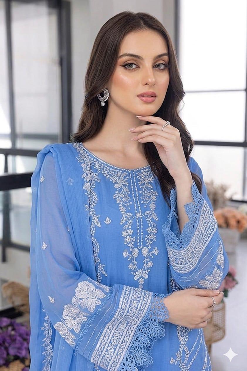AZURE lawn embroidered luxury unstitched 3pc