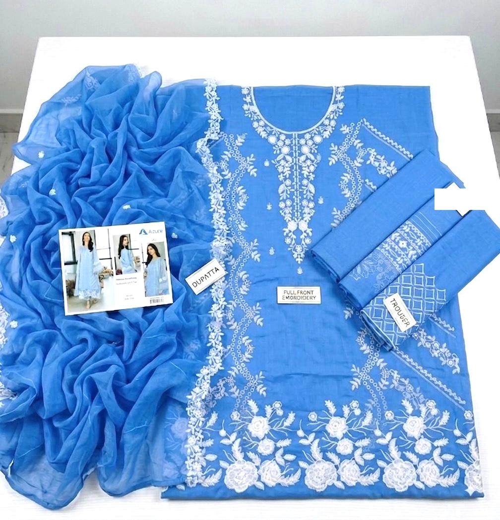 AZURE lawn embroidered luxury unstitched 3pc