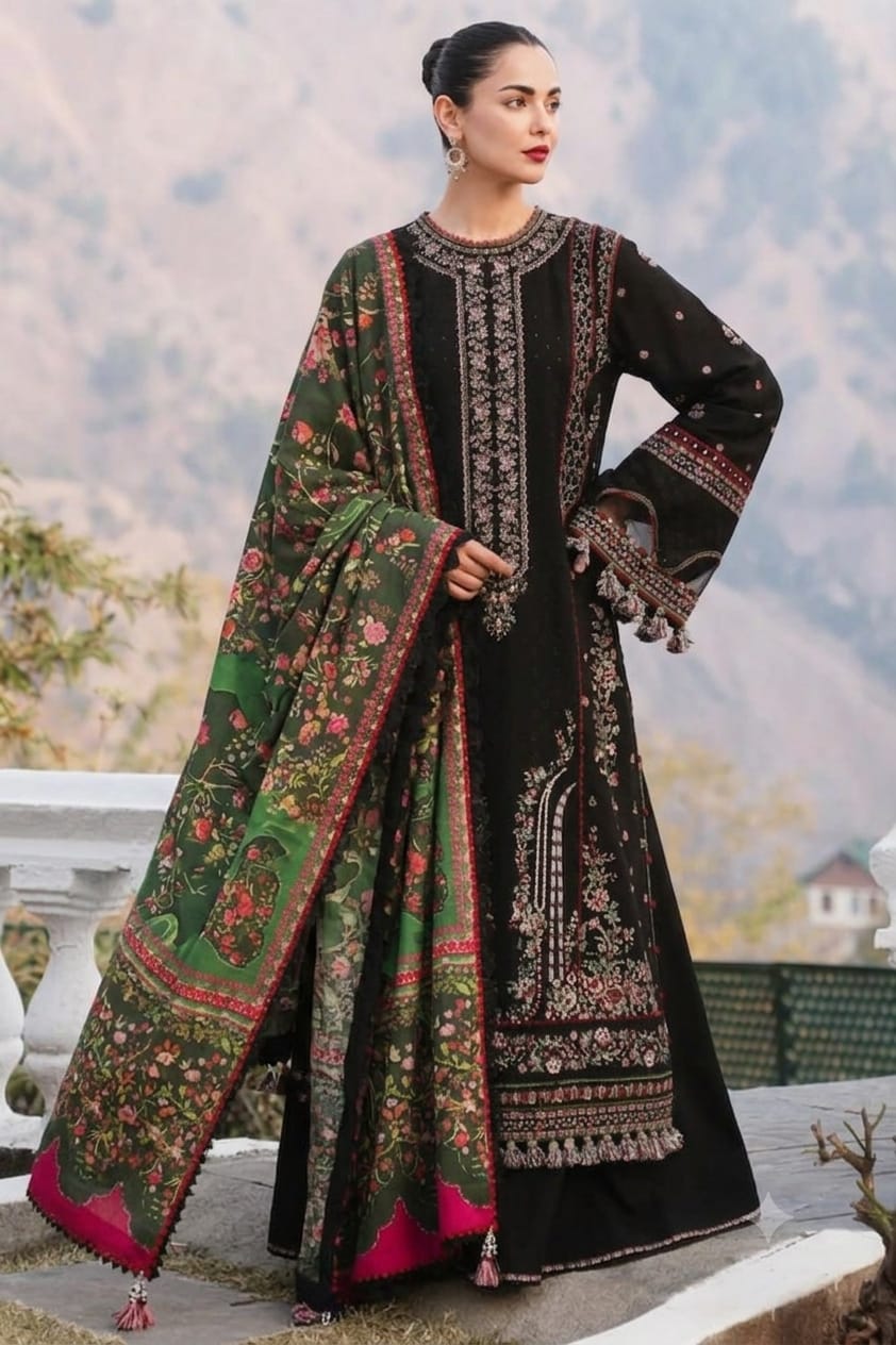 Lawn Embroidered Luxury Unstitched 3pc